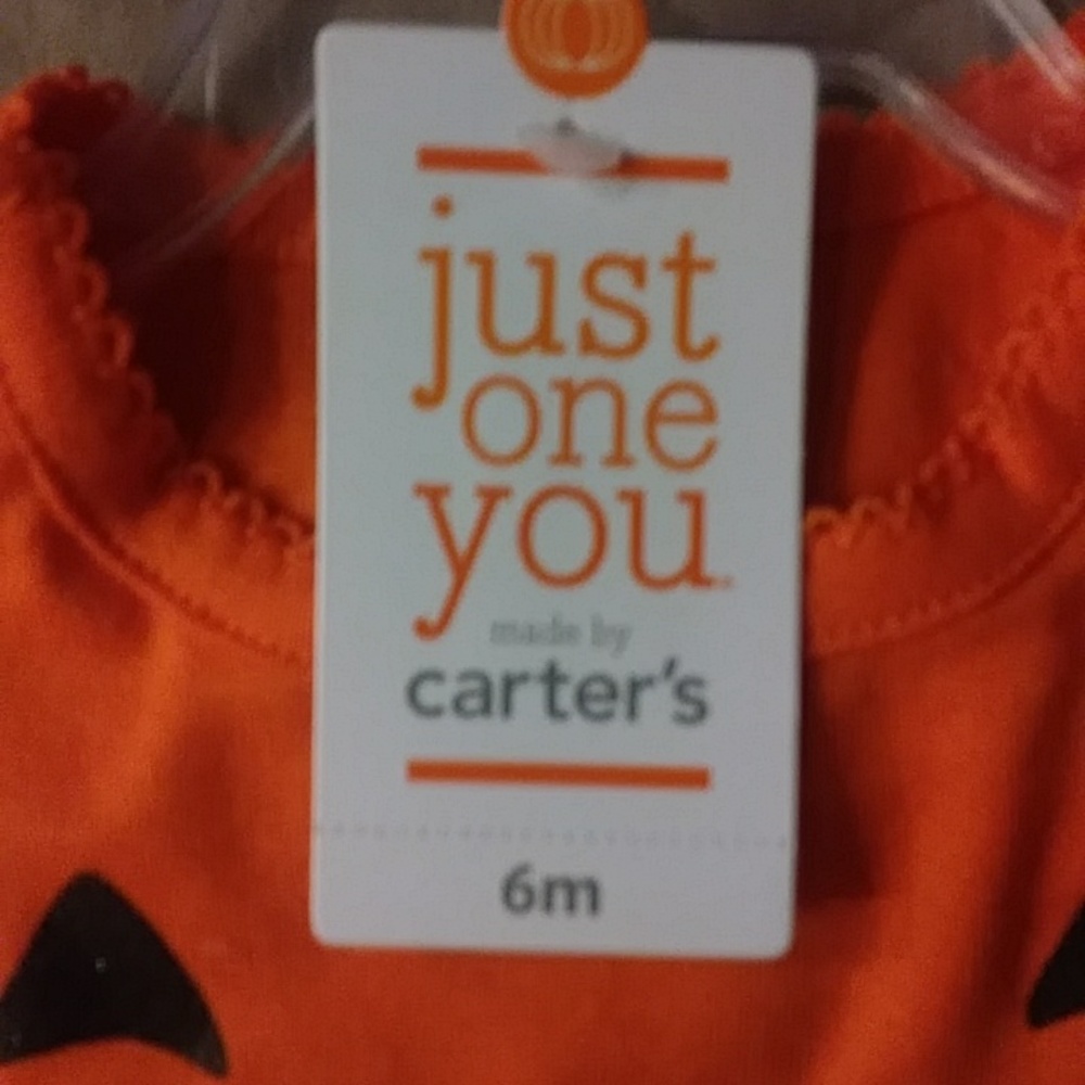 Carters Pumpkin 6M Onesie Halloween - Picture 3 of 8
